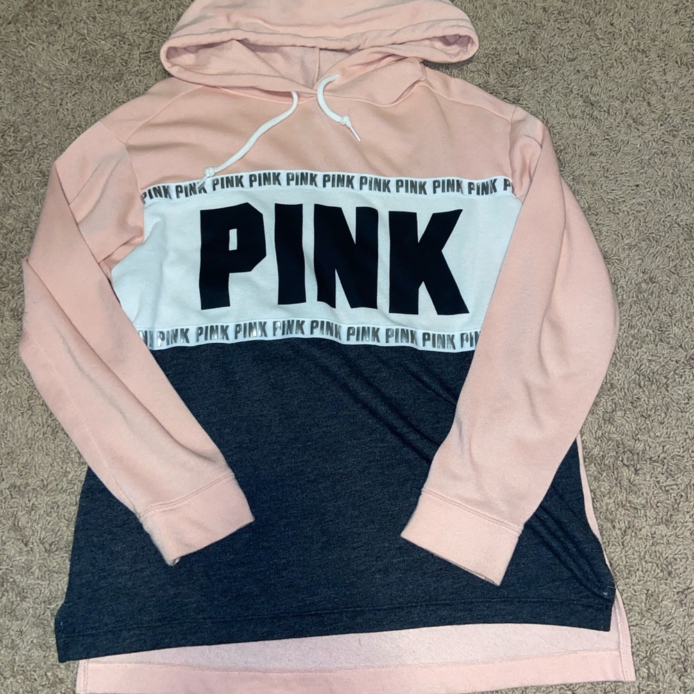PINK colorblock hoodie